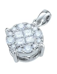 2.00CTW DIAMONDV SOLIEL PENDANT 14K White-gold Real Charm Pendant