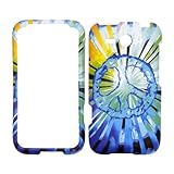 Premium - HTC Freestyle - Peace Design on Blue and Green Rubberized Design  ....