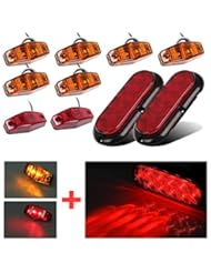 Automotive Parts and Accessories: Partsam 6" Stop Turn Brake Tail Light , Led Marker Light , Flange Mount ,Sealed 12V, Kit - Partsam