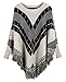 Mooncolour Women's Assorted Colors Round Collar Tassels Hem Batwing Sleeve Poncho