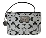 Coach Poppy Signature Lurex Wristlet Wallet Case Bag for iPod 46131 Moonlight