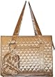 Fully Enclosed Pet Carrier - Quilted Satin - Gold Metallic