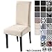 YISUN Dining Chair Covers, Stretch Removable Washable Dining Chair Protector Parsons Chair Slipcover for Hotel, Dining Room, Ceremony, Banquet Wedding Party (6 Pack, Beige)