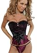 Strapless Satin and Lace Corset With Ribbon Bow Belt
