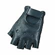 Raider Black Medium Premium Leather Fingerless Gloves