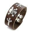 Ladys Dark Brown Leather Skull/Sword Bracelet Ladys Dark Brown Leather Skull/Sword Bracelet