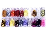 EOZY 20Couleurs Nail Art Mini Bouteille Brillant Strass Poudre Ongle Manucure Décoration