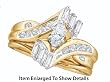 Stunning Yellow Gold 1/2 Ctw Diamond Wedding Set For Her w/ Marquee Center Stone