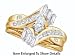 Stunning Yellow Gold 1/2 Ctw Diamond Wedding Set For Her w/ Marquee Center Stone