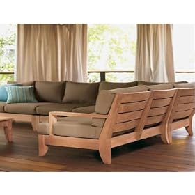 New Luxurious 5 Piece Teak Sectional Sofa Set - 2 Sofas(Left and Right), 1 Lounge Armless... by WholesaleTeak