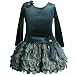 Bonnie Jean TODDLERS 2T-4T TEAL-BLUE VELVET CIRCLE...