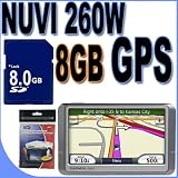 Garmin Nuvi 260W Portable GPS Vehicle Navigation System w/ 4.3 Wide LCD Touchscreen (0100065630) 8GB SD / HC Secure Digital Memory Card + MORE! BigVALUEInc Accessory Saver Bundle