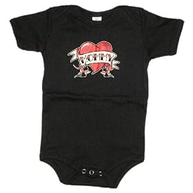 Mommy Heart Tattoo - Silly Baby Bodysuit 100% Cotton, Various Sizes