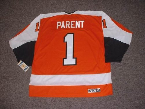 BERNIE PARENT Philadelphia Flyers 1974 CCM Vintage Throwback Away NHL Hockey Jersey, MEDIUM