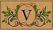 Monogram Holiday Coir Mat - V Monogram Holiday Coir Mat - V