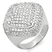 Platinum Plated Kite Shaped Round White CZ Cubic Zirconia Mens Flashy Hip Hop Iced Pinky Ring (1.00 inch wide) Platinum Plated Kite Shaped Round White CZ Cubic Zirconia Mens Flashy Hip Hop Iced Pinky Ring (1.00 inch wide)