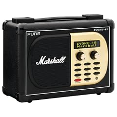 Pure Evoke-1S Marshall tragbares Digitalradio (DAB/DAB+/UKW mit RDS, 7 Watt RMS, 30 Speicherpl�tze, K�chentimer) schwarz