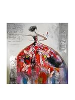 Arte Dal Mondo Lienzo Edgar Ramirez Donna Con Farfalle