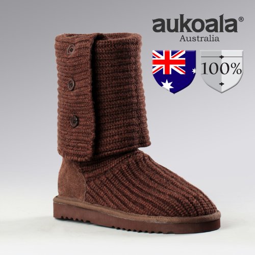 Aukoala Snow Boots Australia Sheepskin Warm Prague For Womens_Chocolate_Us Size 7 On Sale