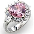 Jewelry - 4 Carat Sterling Silver Pink CZ Ring