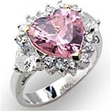 Jewelry - 4 Carat Sterling Silver Pink CZ Ring