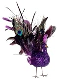 10" Regal Peacock Glittered Vibrant Purple Fancy Tail Bird Christmas Ornament