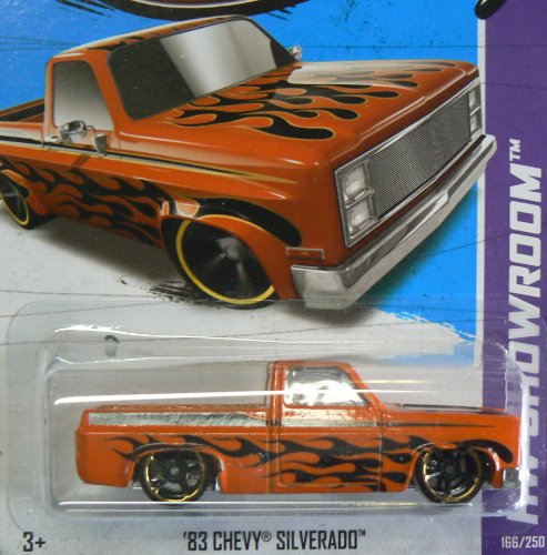 Hot Wheels HW Showroom 166/250 '83 Chevy Silverado Orange with Black Flames