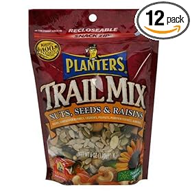 Planters Trail Mix, Nuts, Seeds, Raisin, 6-Ounce Bags (Pack of 12)