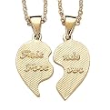 Gold-Plated Best Friends Pendant Necklaces with Birthstone - Right Half