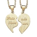 Gold-Plated Best Friends Pendant Necklaces with Birthstone - Right Half