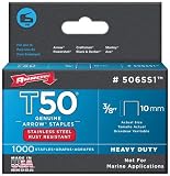 5 Pack Arrow Fastener 506SS1 T50 3/8 Flat Crown Heavy Duty Stainless Steel Staples 1000 per Package 51%2Bv26aVg6L. SL160 5 Pack Arrow Fastener 506SS1 T50 3/8 Flat Crown Heavy Duty Stainless Steel Staples 1000 per Package