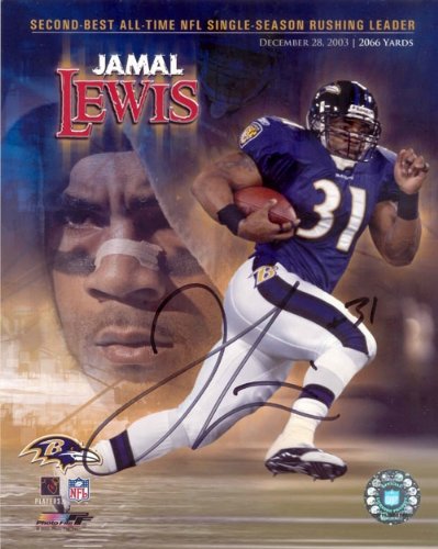 Jamal Lewis Autographed/Hand Signed 8x10 Photo - 2nd Best All-Time NFL Single Season Rushing Leader