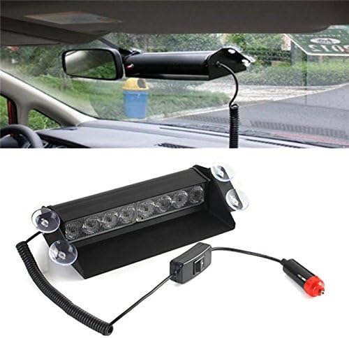 MlllM 8LED-RB Blue Red Car SUV Truck Styling 8 LED Car Police Strobe Flash Light Dashboard Windshield Hazard Emergency 3 Flashing 12V Fog Lights Lamp