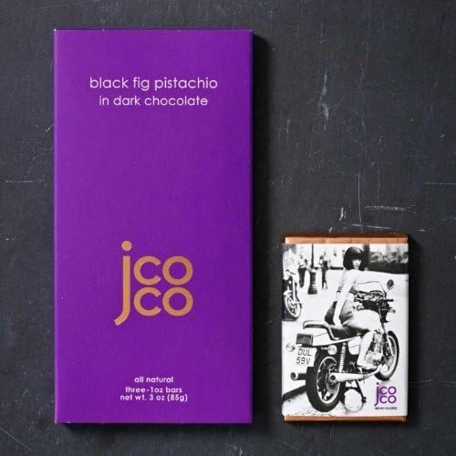 JCOCO Black Fig Pistachio Dark Chocolate Bar 3oz (6-pack) by Jcoco