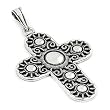 Decorated Plain Silver Round Cross Pendant Decorated Plain Silver Round Cross Pendant