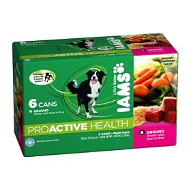 IAMS Dog Food Ground, Savory Dinner with Meaty Beef & Rice, 12.3-Ounce Cans (Pack of 24)