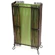 Handmade Natural Bamboo Branch Table / Desk Lamp With Green Silk