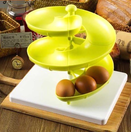 Dandyd Kitchen Baking Tool Creative Egg Dispenser Holder Egg Spiral Shelf with a Base for Medium to Large Eggs