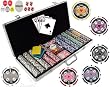 650 11.5 Gram Dual Pattern Clay Composite Gambling Poker Chip Chipset with Gaming Accessories.