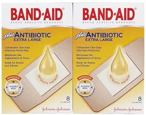 band bandages adhesive aid antibiotic 8ct waterproof pk extra
