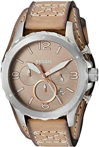 Fossil Men's JR1518 Nate Chronograph Light Brown Leather Watch