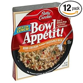 Betty Crocker Bowl Appetit, Herb Chicken Vegetable Rice, 2.4-Ounce Bowls (Pack of 12)