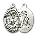 Sterling Silver St. Michael the Archangel Pendant with Stainless Silver Heavy Curb Chain 24 inch