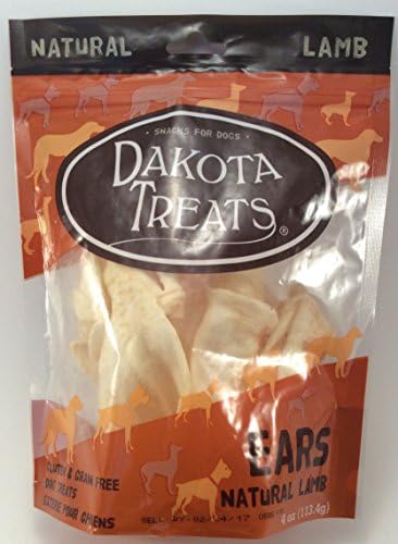 Dakota Treats Diced Lamb Lung 3oz Bag and Lamb Ears 4oz Bag, All Natural, Combo Pack of 2 Bags Total