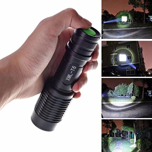 LED Flashlight 3800 lumens Ultra Bright CREE XML T6 Tactical Torch 5-Mode Zoomable Flashlight Waterproof Torch Lm Light Lantern