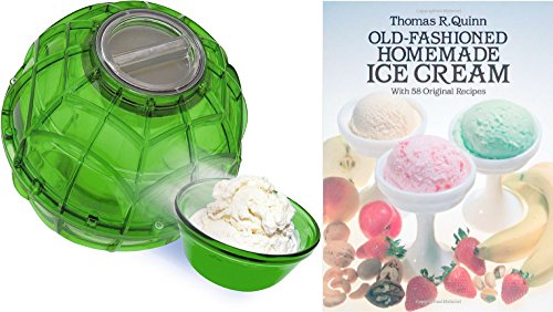 YayLabs Play and Freeze Ice Cream Ball Ice Cream Maker, Pint, Green with 58 Old Fashioned Home-Made Ice Cream Recipes