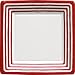 Caspari Stripe Border Paper Dinner Plates, 8 Count, Red