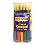Creativity Street Products - Creativity Street - Colossal Brush, Natural Bristle, Round, 30/Set - Sold As 1 Set - Big brushes hold more paint and give small hands more control. - Designed for ages 3 and up. - Washable.