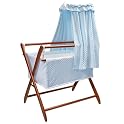 Badger Basket Bassinet with Bedding - Blue Dots