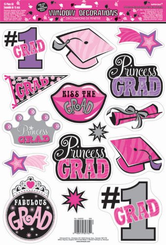 Amscan - Princess Grad Graduation Window Clings